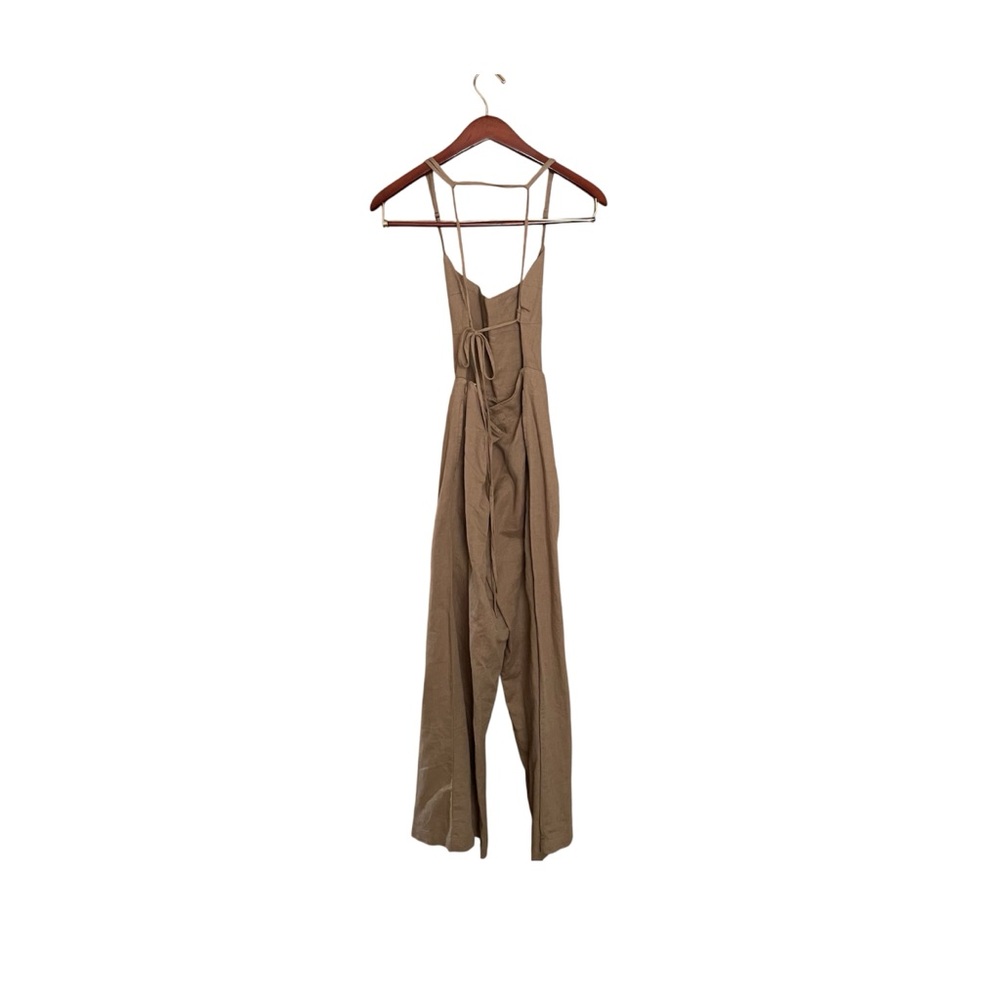 Oak + Fort Brown Knot Back Jumpsuit XS TP | Sleeveless Tie Back One Piece